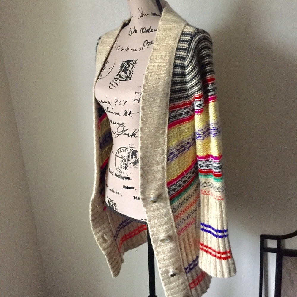 free people long multicolor thick cardigan size Small